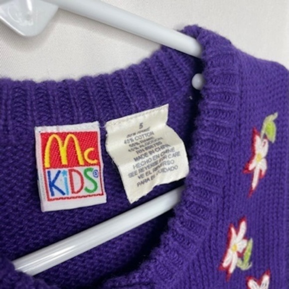 MCKIDS Vintage Knit Embroidered Sweater Vest Girls Size 5 - Picture 4 of 5